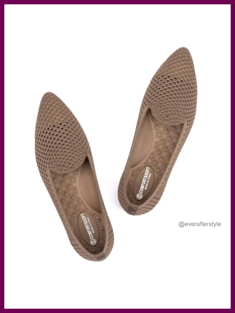 Womens Pointed Toe Knit Flats Slip On Comfort Loafers Low Wedge Work Shoes